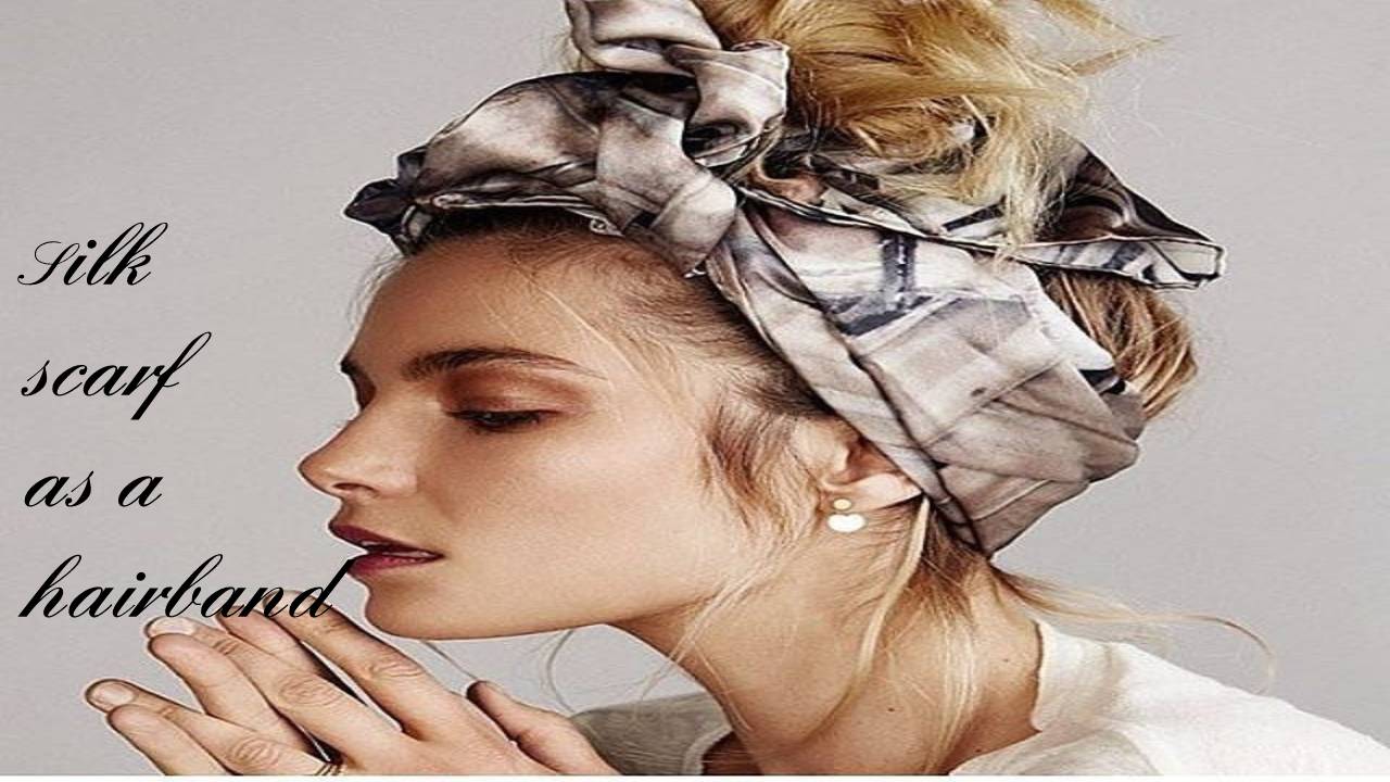 Silk scarf as a hairband